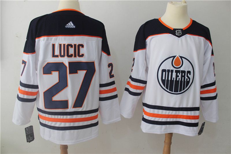 Men Edmonton Oilers #27 Lucic White Hockey Stitched Adidas NHL Jerseys->edmonton oilers->NHL Jersey